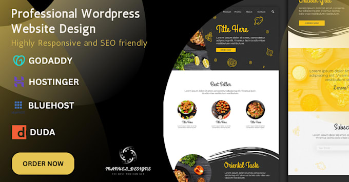 create wordpress website on hostinger, godaddy, bluehost and duda website