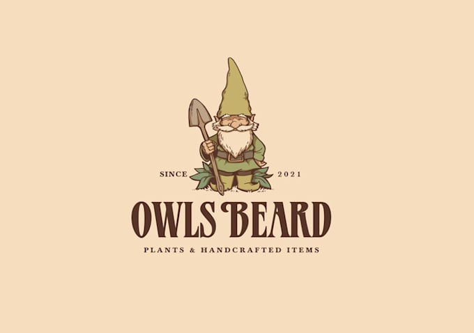 design simple vintage gnome plants company logo