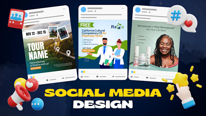 design creative instagram, facebook posts, ads, banners,