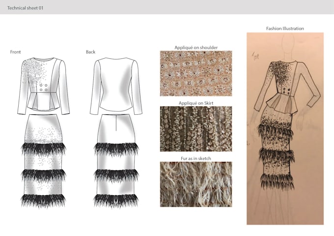 do convert you design sketches to technical sketche with tech packs