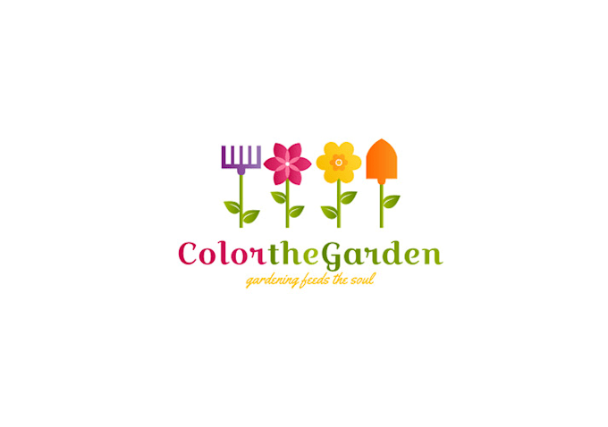 make attract organic garden farm logo