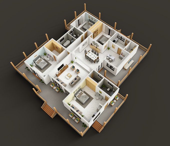 convert 2d floor plans into 3d floor plans