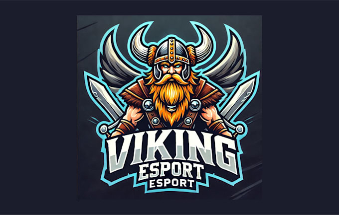 do creative viking esport mascot logo with express delivery