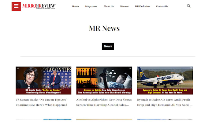 publish an interview or article on mirror review