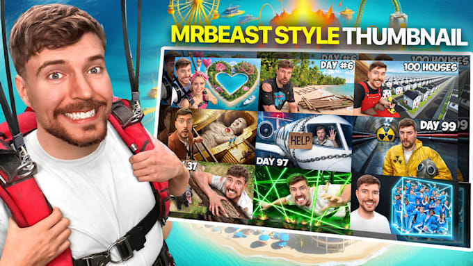 desing the best youtube thumbnail in mrbeast style