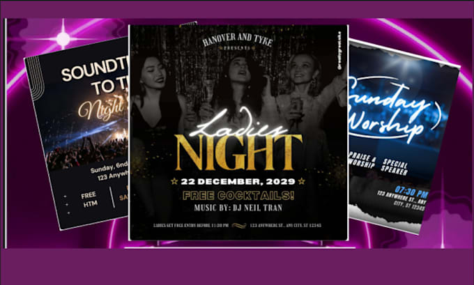 design animated flyer and motion video party flyer