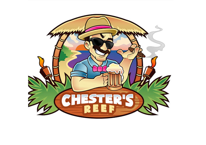 design awesome tropical beach bar logo