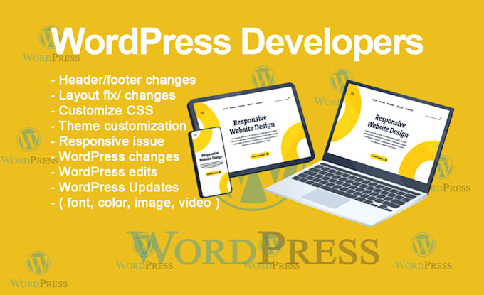 do wordpress changes, edit wordpress or wordpress customization