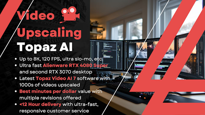 upscale, enhance video, slowmo, etc, with topaz video ai