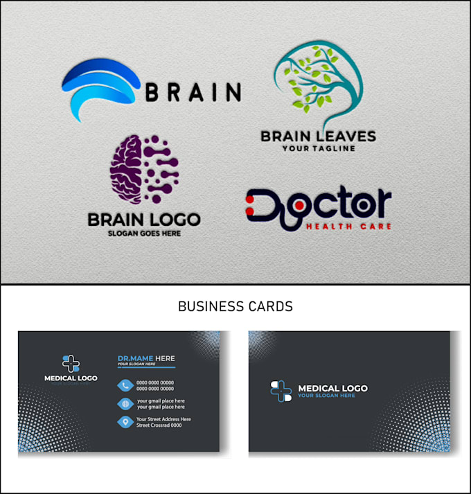 design brain, neuro, pharmacy, clinics and sciences logo