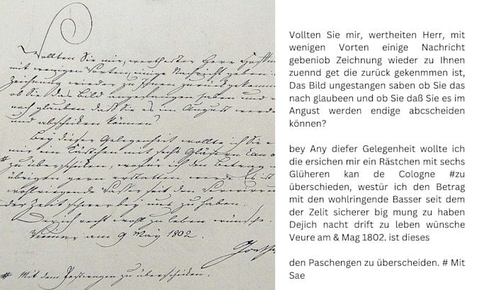 transcribe and translate old german handwriting to german