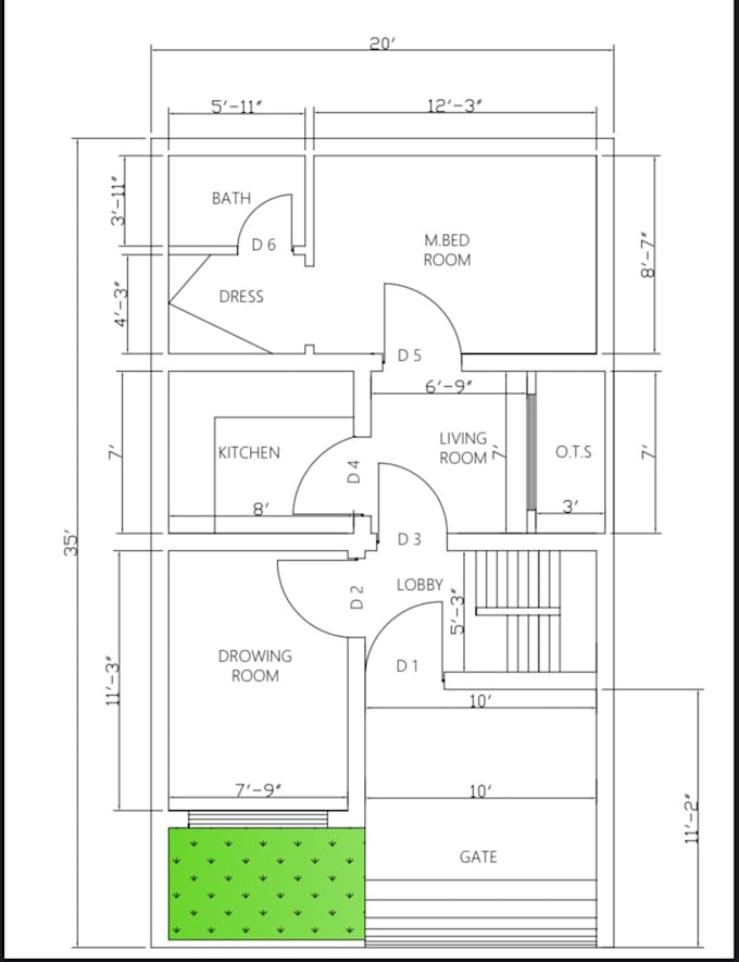make 2dand3d floor plan and front  elevation in autocad