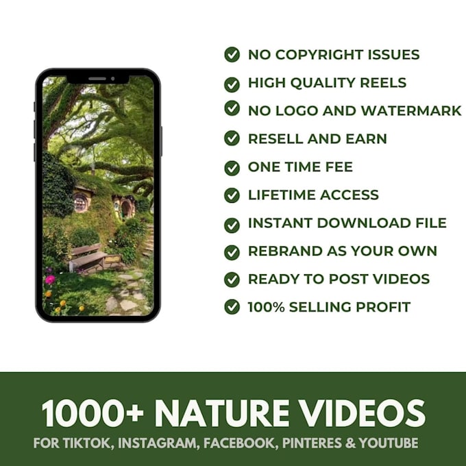 nature reels bundle, nature faceless video reels,