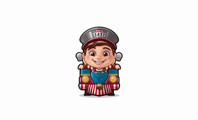make professional railroad museum mascot logo
