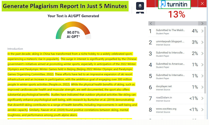 generate plagiarism and ai report for your document within minutes