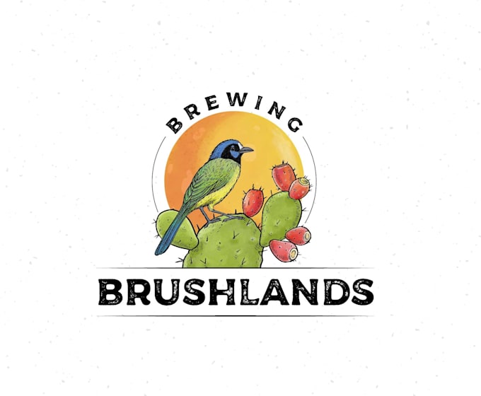 design awesome brush lands brewing logo