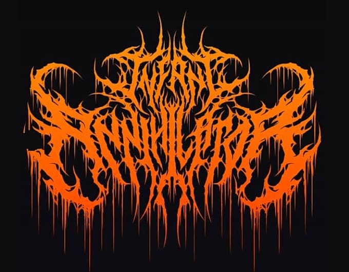 design a slamming death metal logo font with chrome