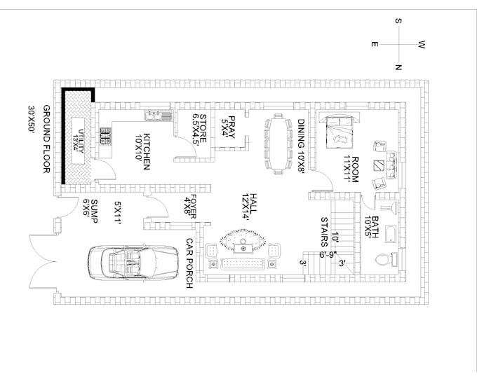 2d house plan desinging