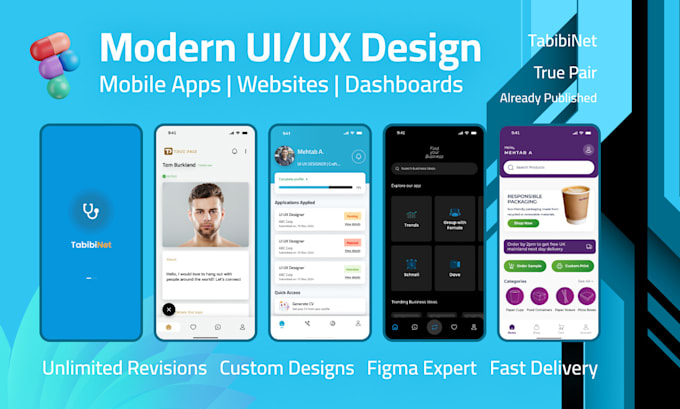 Design modern and user friendly mobile app and website uiux in figma by ...