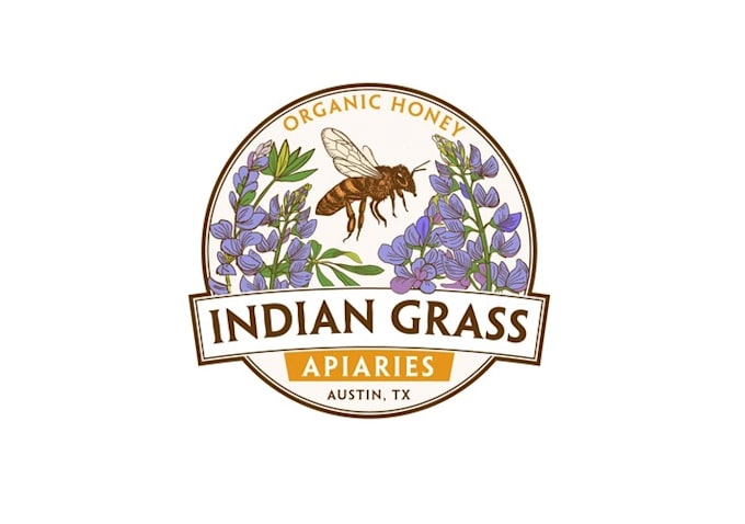 design bee keeper local organic honey logo