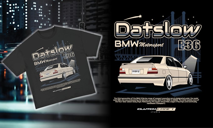 create amazing design cars illustration for your apparel
