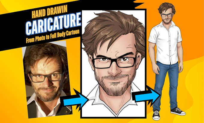 draw a hand drawn stylized caricature from your photo