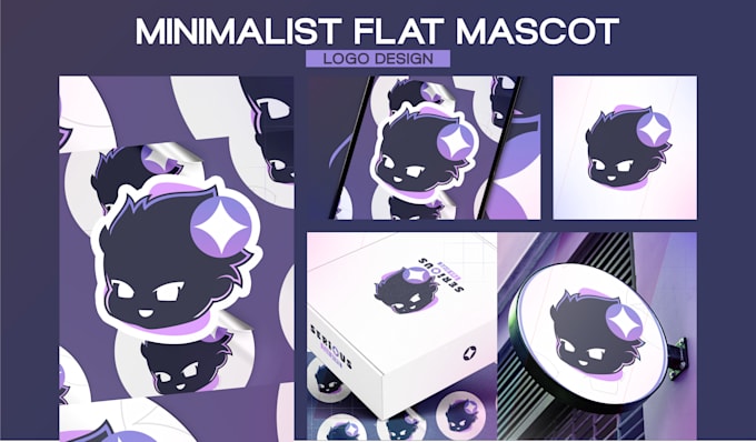 design flat minimalist mascot logo with full branding kit