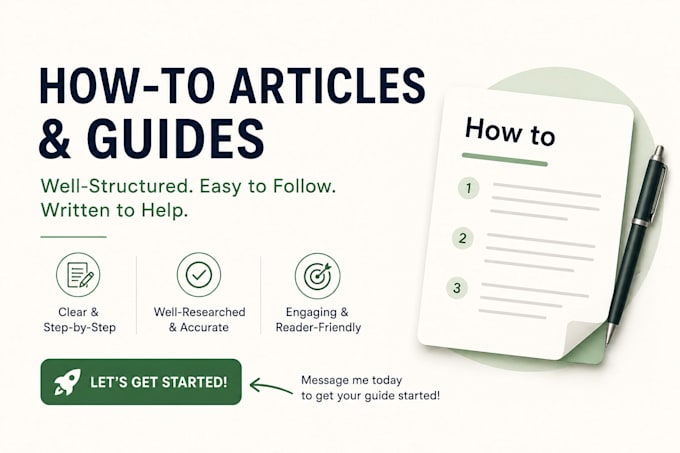 write how to articles and step by step guides