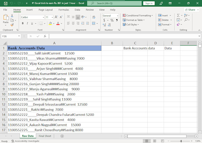 data cleaning, formating, data entry