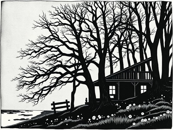 create an original linocut portrait