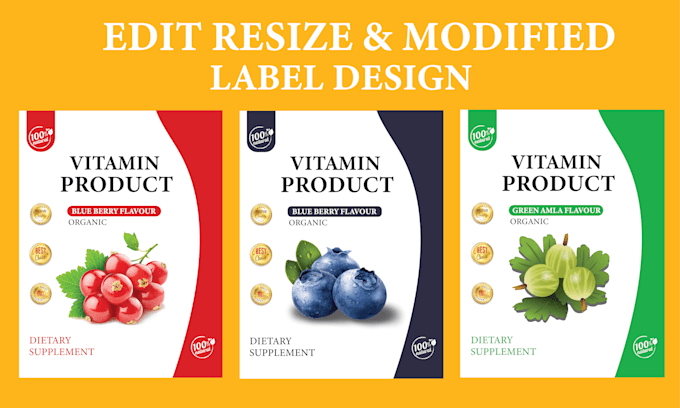 edit resize and modified the product label design