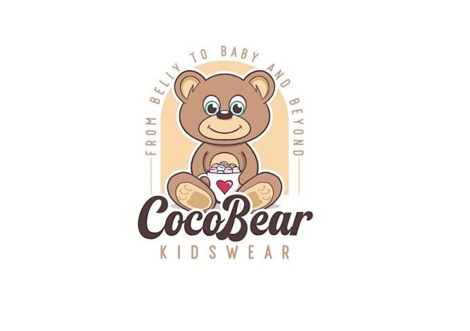 design classic chic teddy bear children boutique logo