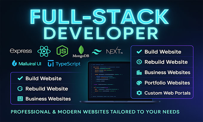 do website development as mern stack developer, full stack, front end ,backend