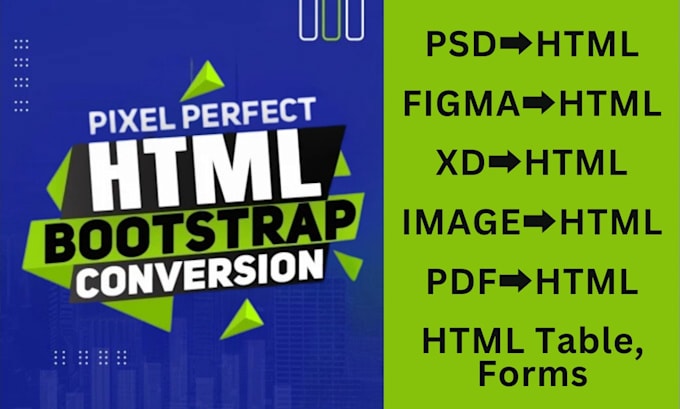 convert xd to HTML, figma to HTML, PSD to HTML responsive