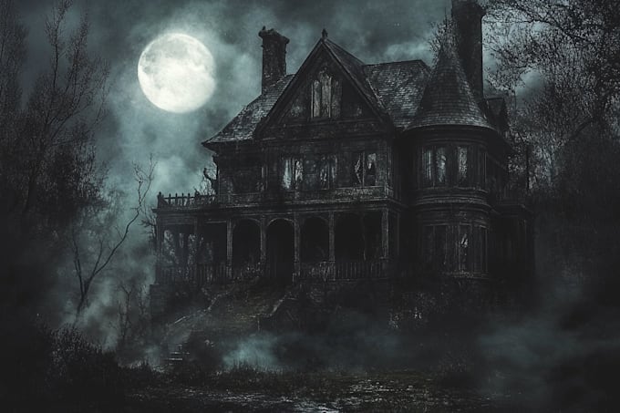 draw horror dark environment concept art or landscape