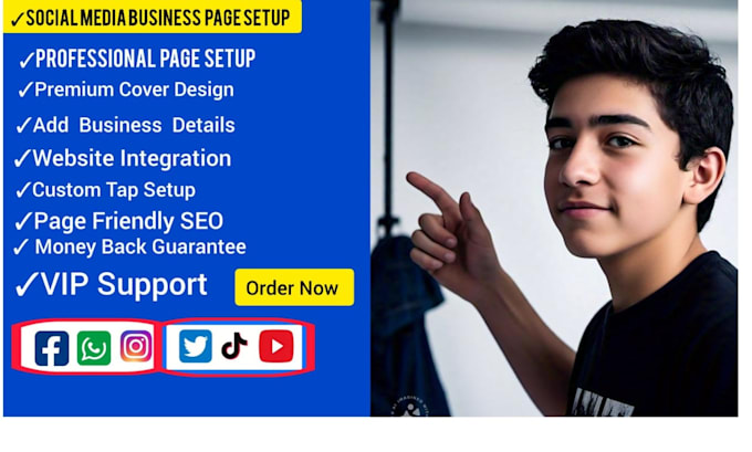create and setup facebook, instagram, linkedin business page
