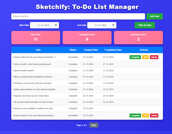 Build a to do list web app for efficient task management by Sktechify ...