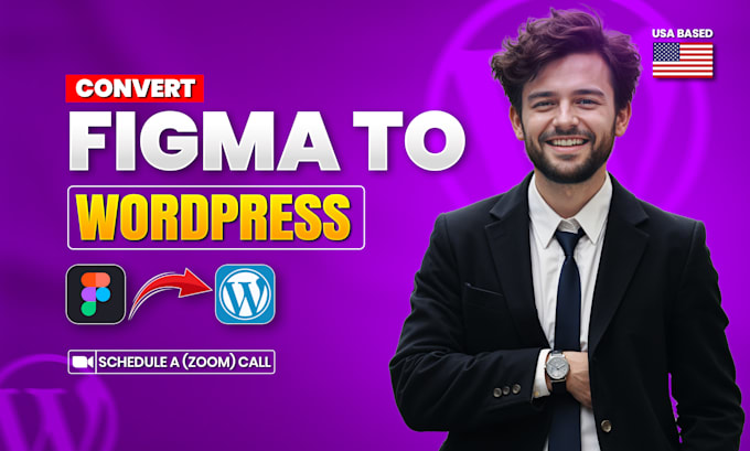 convert figma to wordpress, xd to wordpress,  figma to elementor, figma to divi