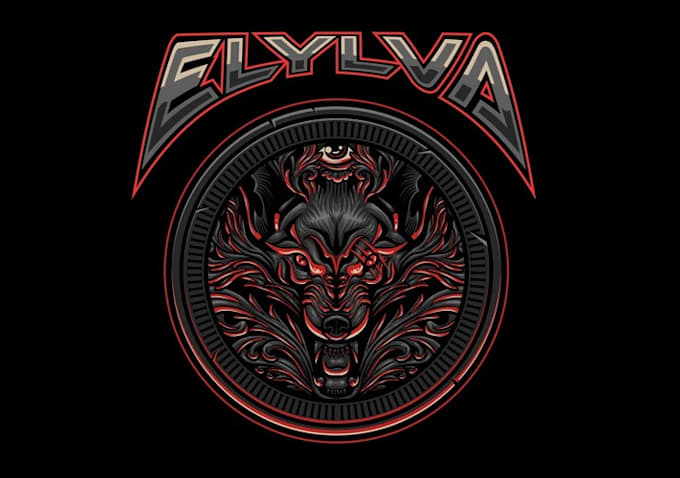 design individual wolf metal musician logo