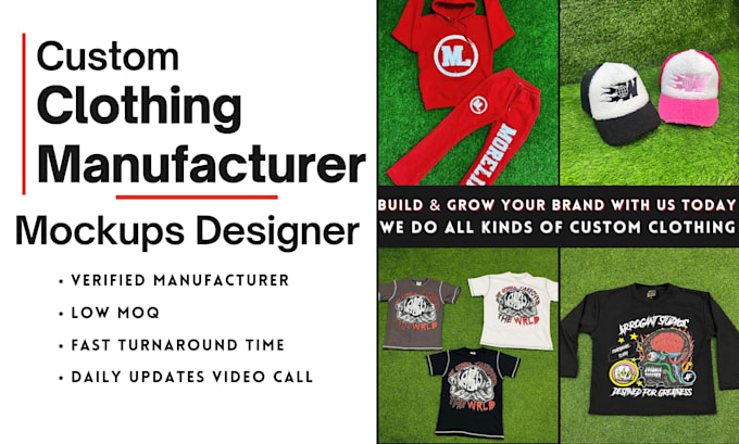 your custom clothing manufacturer, clothing mockup designer