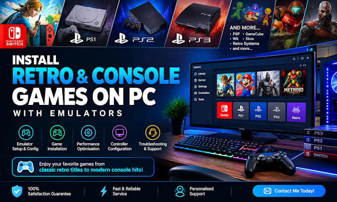 set up ps1, ps2, ps3, switch, and retro games on PC