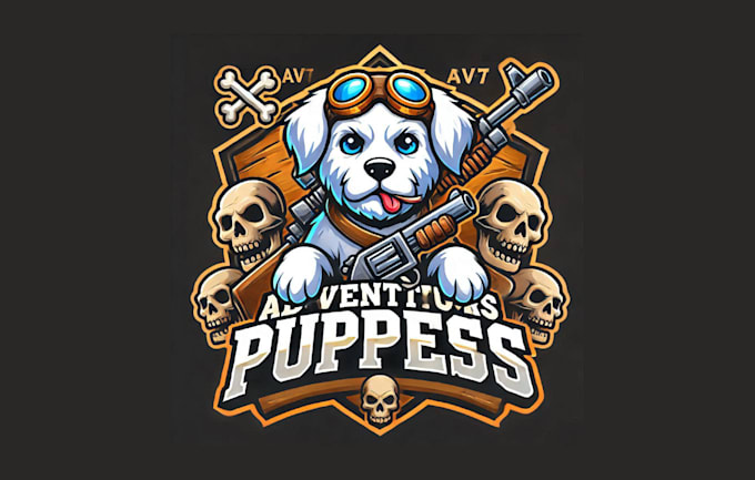 do modarn adventurous puppies mascot logo with new concepts