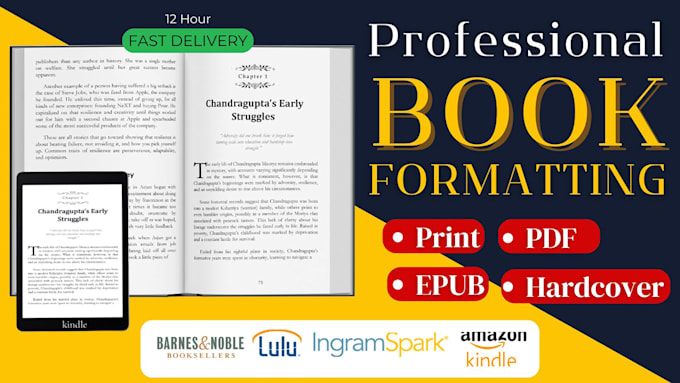 do book formatting, book layout design, kindle ebook format