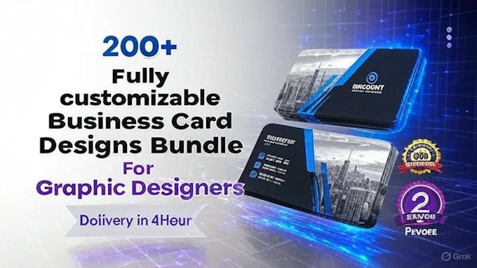 premium 200 fully customizable business card bundle