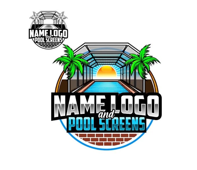 create a premium modern custom pool and spa logo