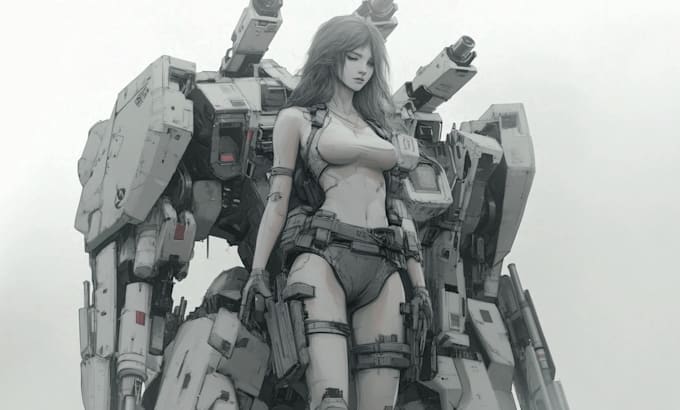 draw your mecha robot fanart or original in digital artwork