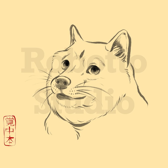 Draw your pet in japanese ukiyoe style by Robottostudio Fiverr