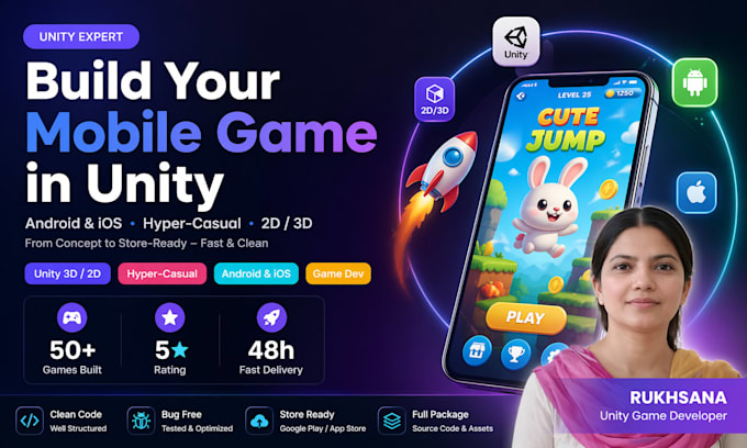 develop and publish your unity mobile games for android, ios