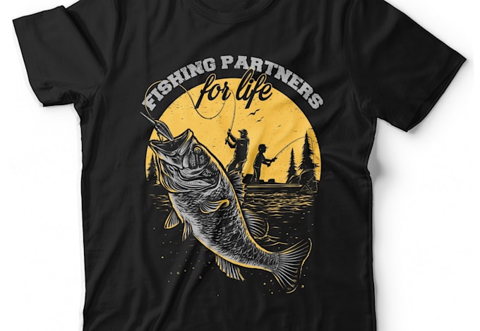 create an epic fishing, hunting, mountain, and climbing logo
