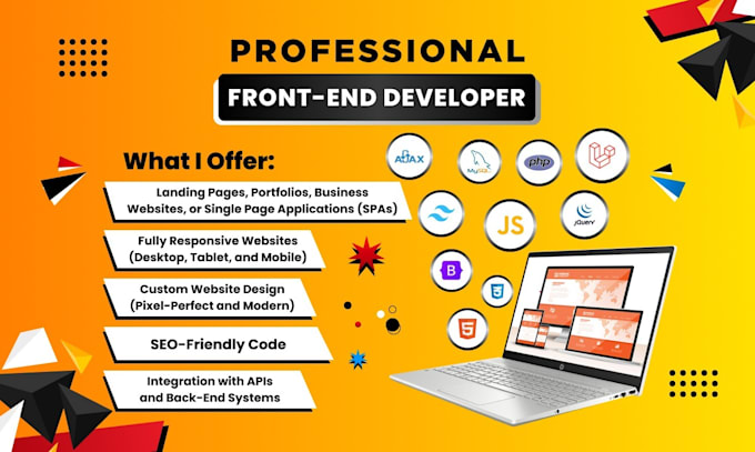 do front end development and website development using HTML, CSS, and javascript